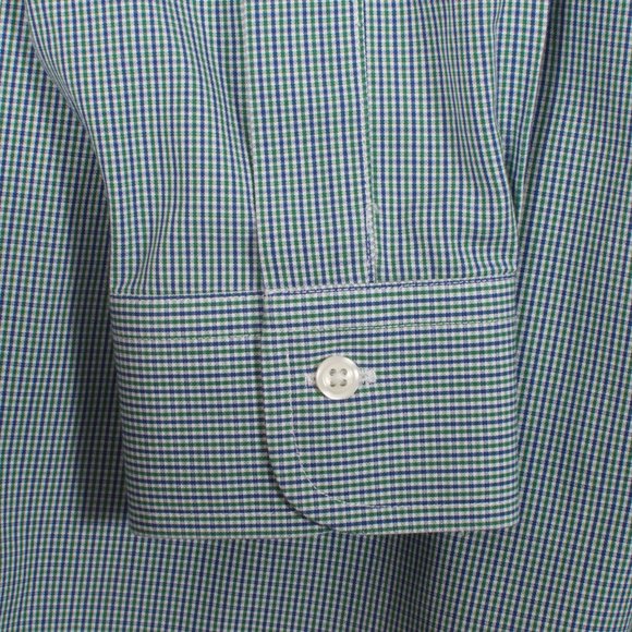 NWOT Brooks Brothers 15.5-32 Men's Dress Shirt Glue Green White Guncheck - Picture 4 of 6